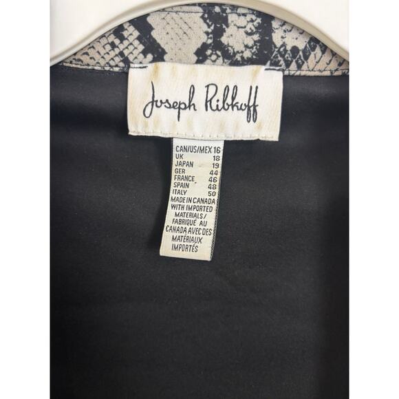 Joseph Ribkoff Snake Skin Print Open Front Blazer Jacket Size 16 Mob Wife - Picture 3 of 6